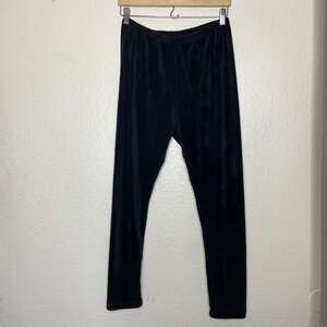 Vintage GMI Black Faux Velvet Leggings